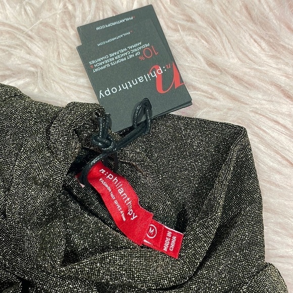 NWT n:philanthropy DEMETRA Ruched Side Mini DRESS Gold Shimmer - Picture 3 of 11